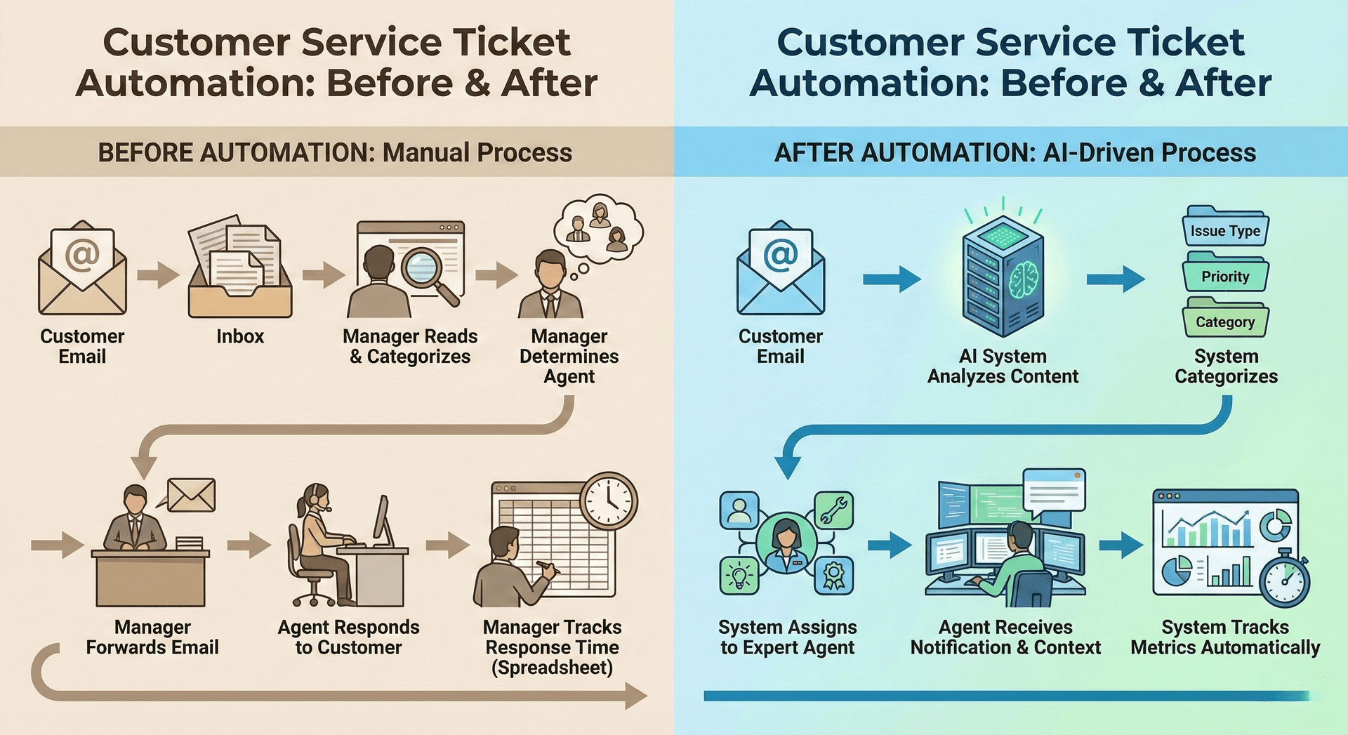 Customer Service Ticket Automation: Before & After